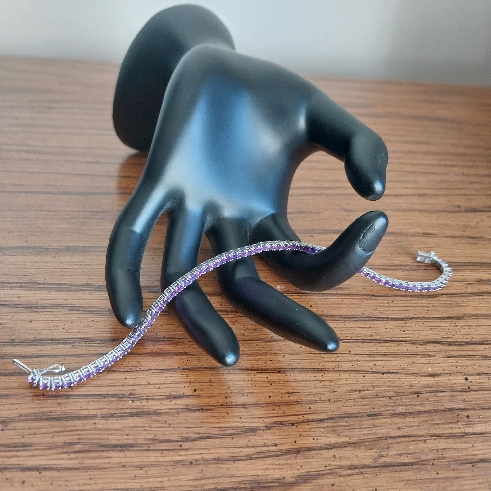 Sterling Silver Amethyst Bracelet - Picture 15 of 16